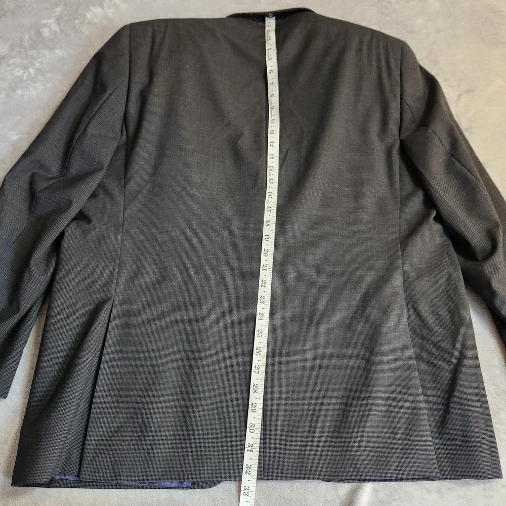 Jack Victor Select Wool Sport Coat Blazer Jacket Navy Neptune Check Mens 48R